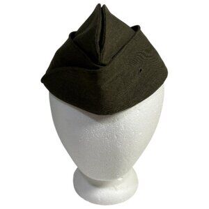 USMC Marine Corps Vintage 1991 Garrison Cap Mens Green Wool Blend Size 7 1/4 EUC